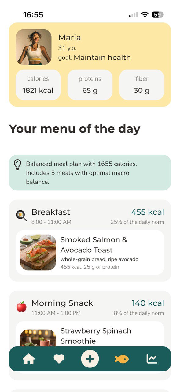 Aipa app personalized meal plan